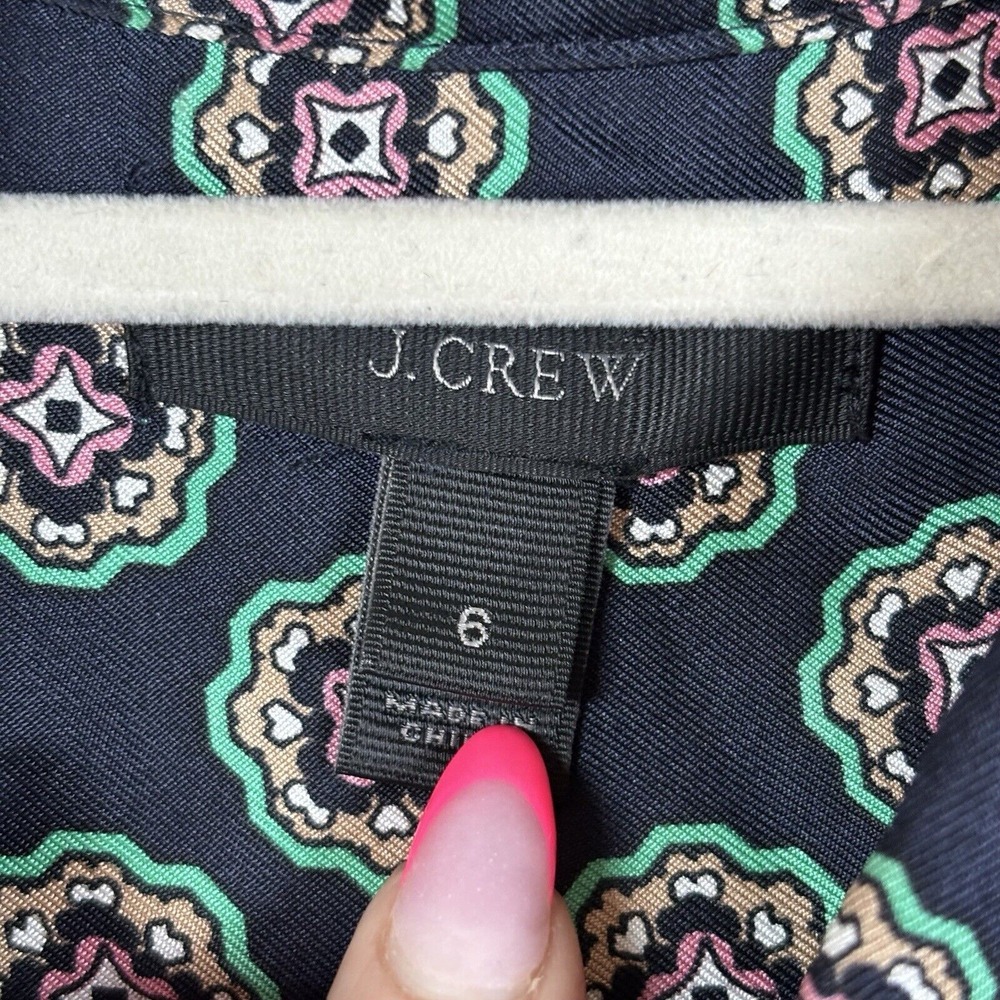 J. Crew Navy and Teal Printed Button-Down Shirt - Picture 4 of 10
